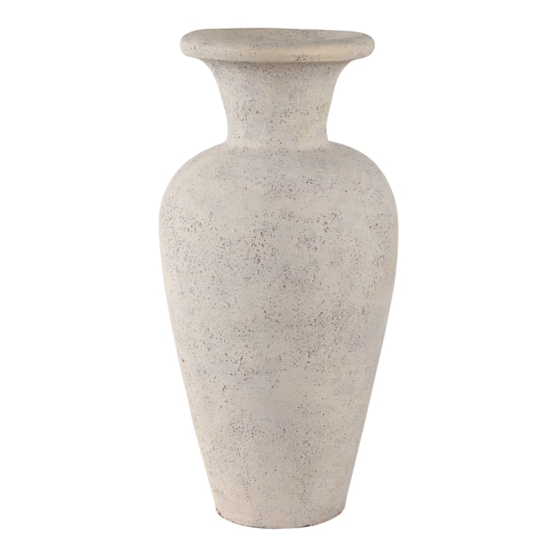 Terracotta Vase Rustic Matte Decorative Accent for Home - 25" White