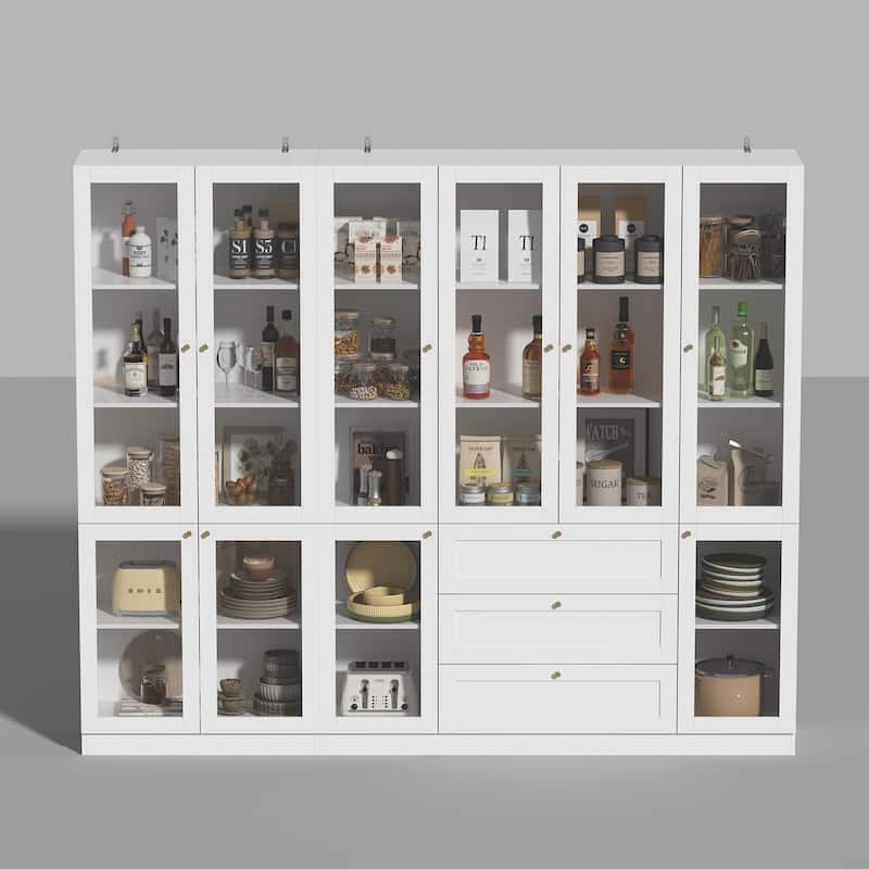 Modular Kitchen Utility Buffet,Large Cupboard Pantry Display Case