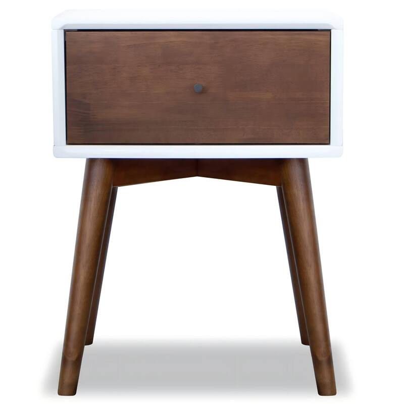 GDFStudio - Avery Mid-Century Modern Solid Wood Night Stand with 1 Drawer
