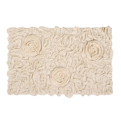Home Weavers Bellflower Collection Absorbent Cotton Machine Washable Bath Rug 21"x34"