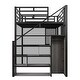 preview thumbnail 23 of 22, Full Size Metal Loft Bed with Wardrobe, Desk, Storage Shelves