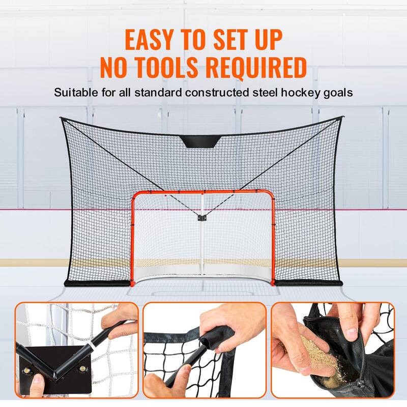 Hockey Goal Backstop Net Portable Indoor Outdoor Hockey Training Net