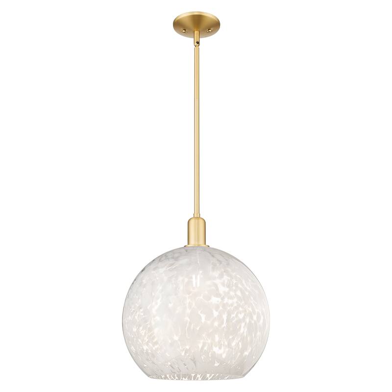 Innovations Lighting Endless Possibilities Arcadia - White Mouchette - 1 Light 14" Stem Hung Mini Pendant - Satin Gold