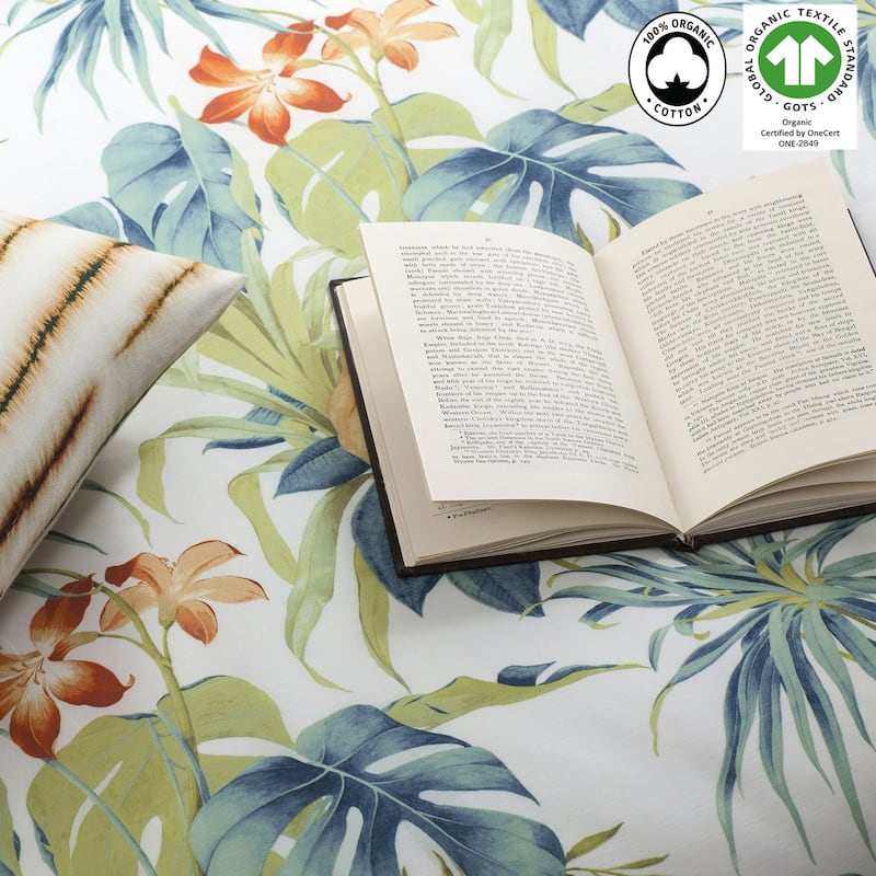 Palm Oasis Reversible Print 100% Organic Cotton Pillowsham Pack of 2