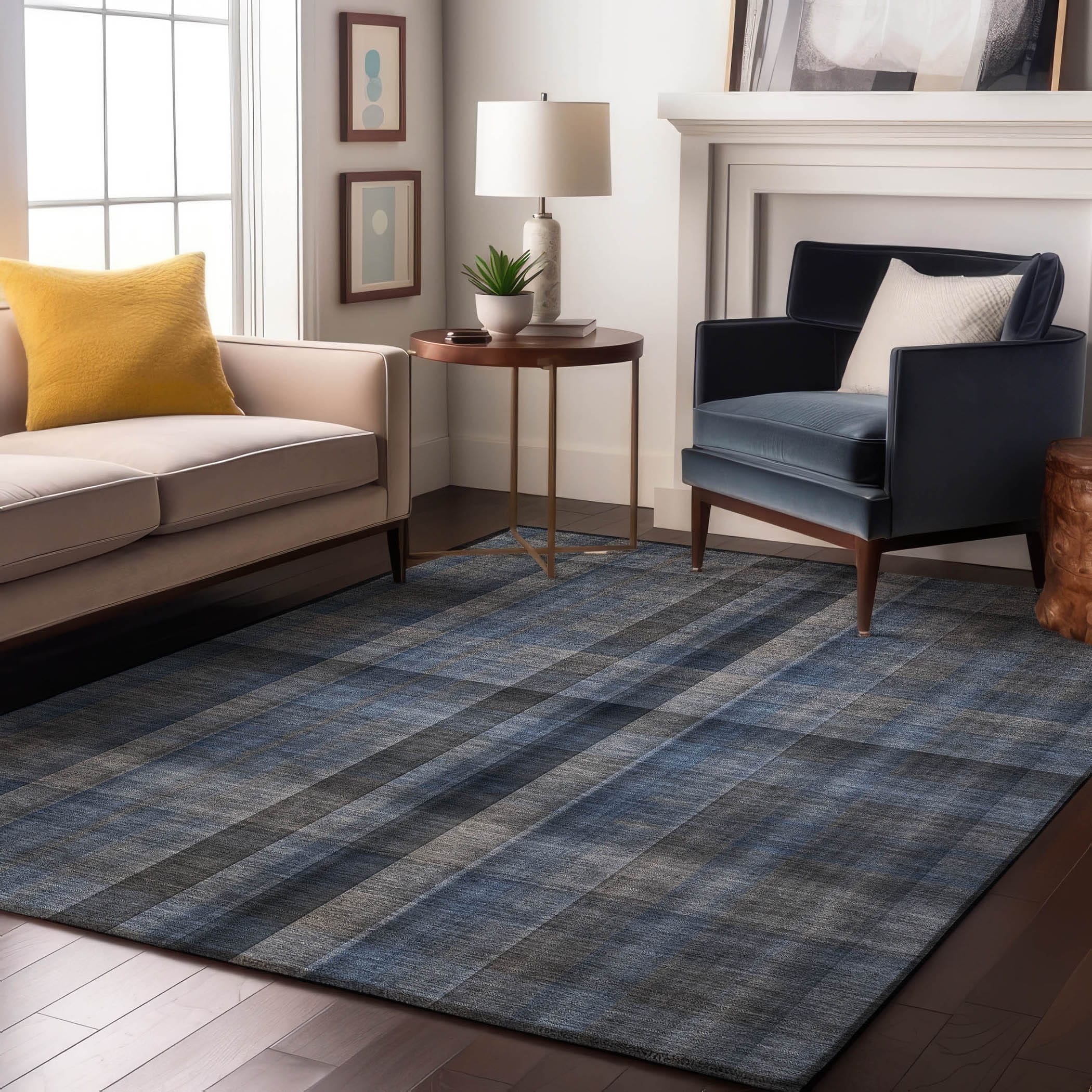 Premium Washable Super Soft Plaid Mayfield Rug