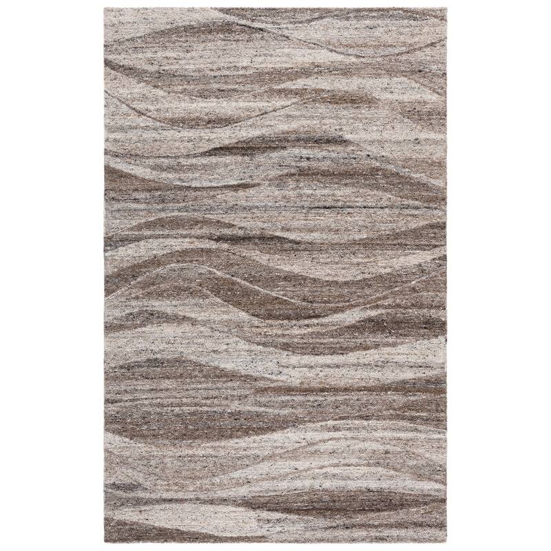SAFAVIEH Handmade Oakwood Gislena Wool Rug - 6' Square - Natural/Grey