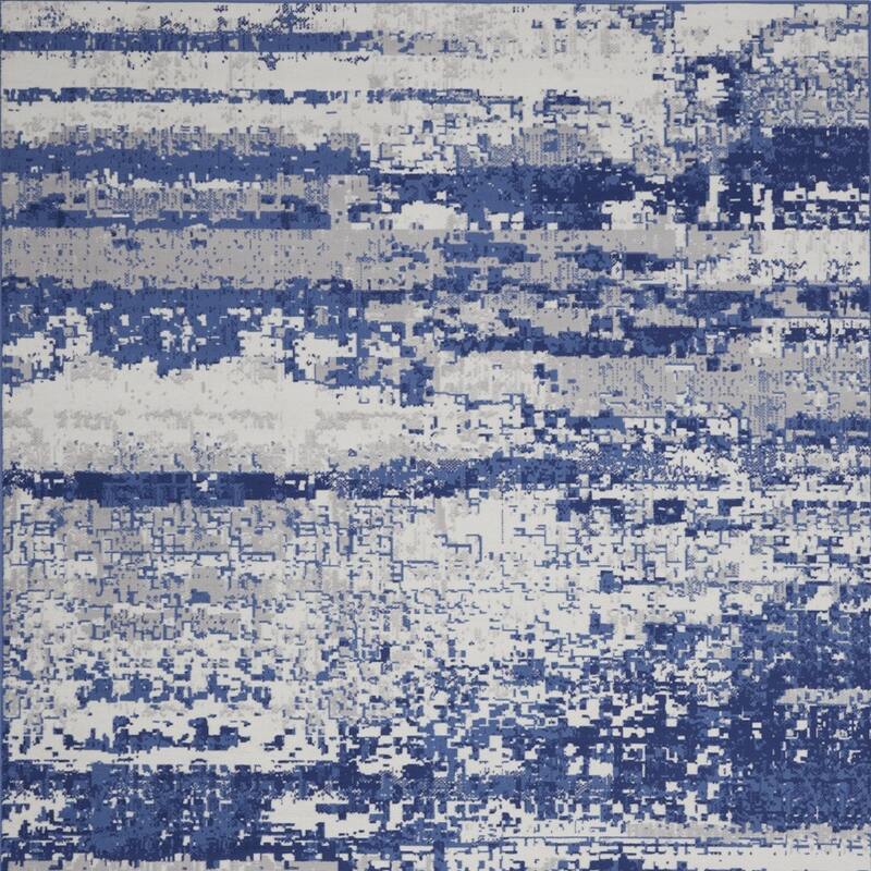Power Loomed Distressed Abstract Modern Non Skid Stain Resistant Area Rug