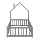 preview thumbnail 7 of 8, Grey Twin Size Pine House-Shaped Headboard Floor Bed with Fence