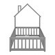 preview thumbnail 26 of 27, Twin Size Pine Wood House-Shaped Headboard Floor Bed with Fence for Kids, Boys and Girls