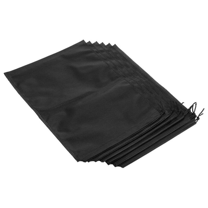 Single Drawstring Storage Bag Fiber Cloth, 6Pcs - Black - 35x25cm