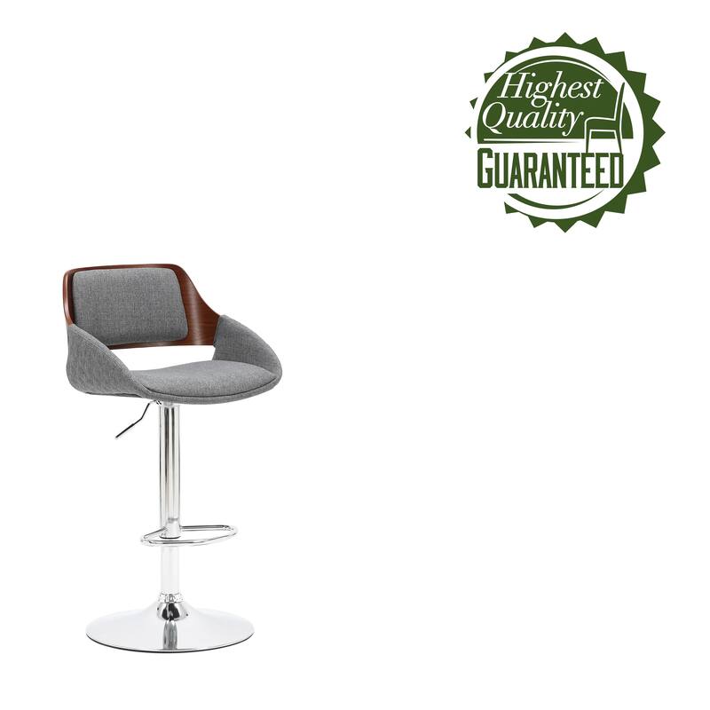Porthos Home Cado Swivel Adjustable Height Fabric Mid-Century Bar Stool
