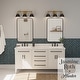 preview thumbnail 3 of 7, Hunter Carrington Isle Luxe Gold 3-Light Bathroom Vanity w/ Cased White Glass - Casual, Transitional - Designer