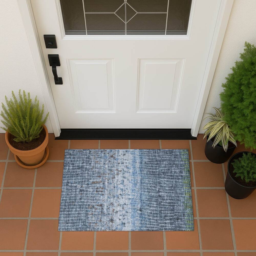 Machine Washable Indoor/ Outdoor Boho Modern Chantille Rug