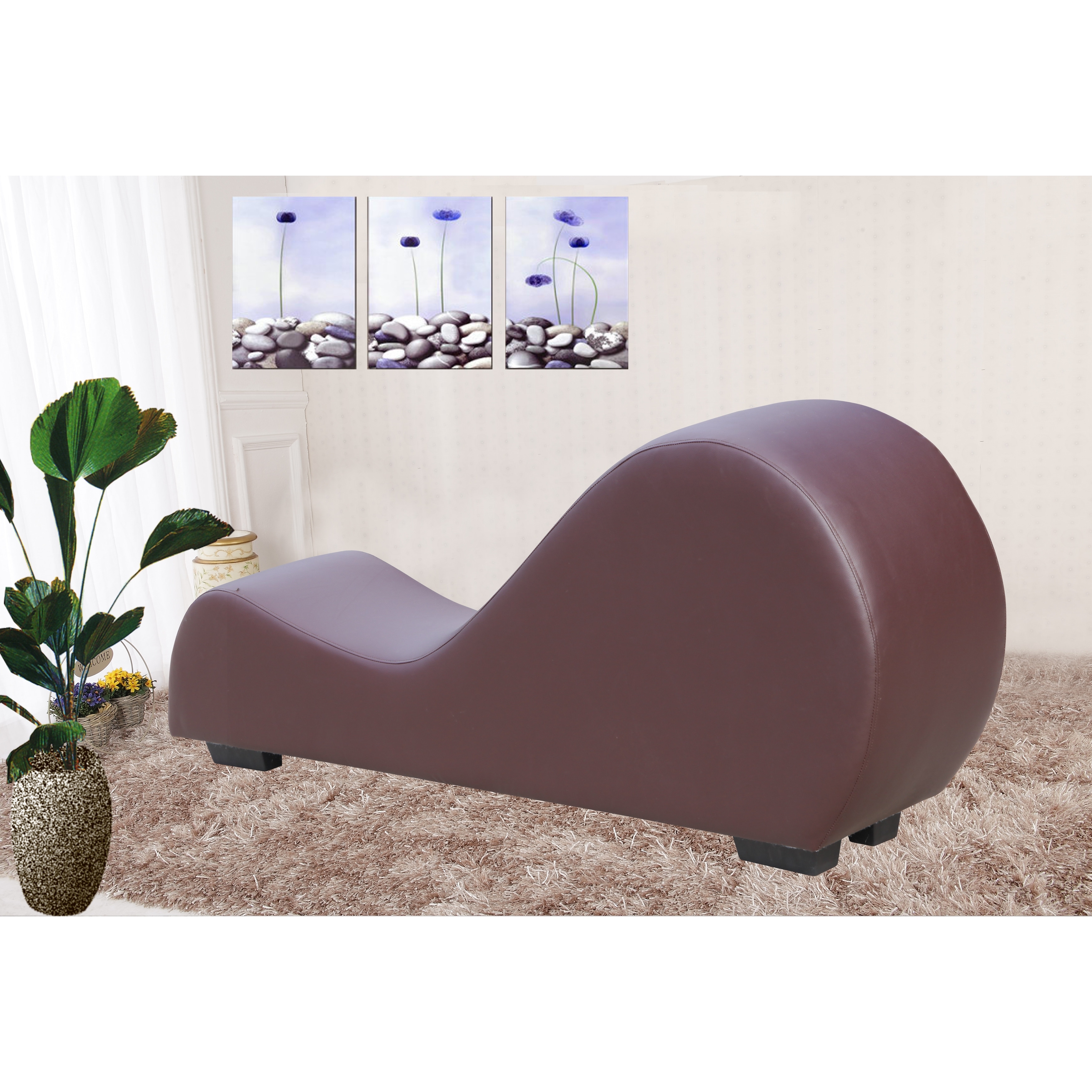 Oliver James Soulages Faux Leather Yoga Chair Stretch Chaise