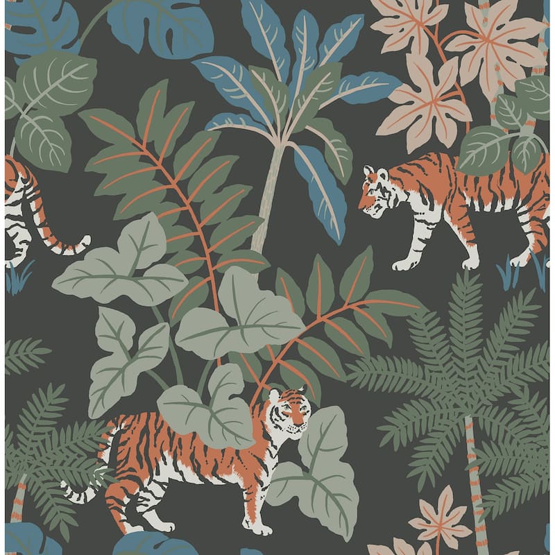 A-Street Prints Caspian Grey Jungle Prowl Wallpaper