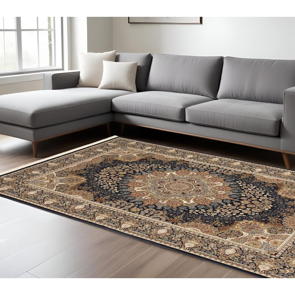 HomeRootsMedallion Traditional Rectangle Area Rug