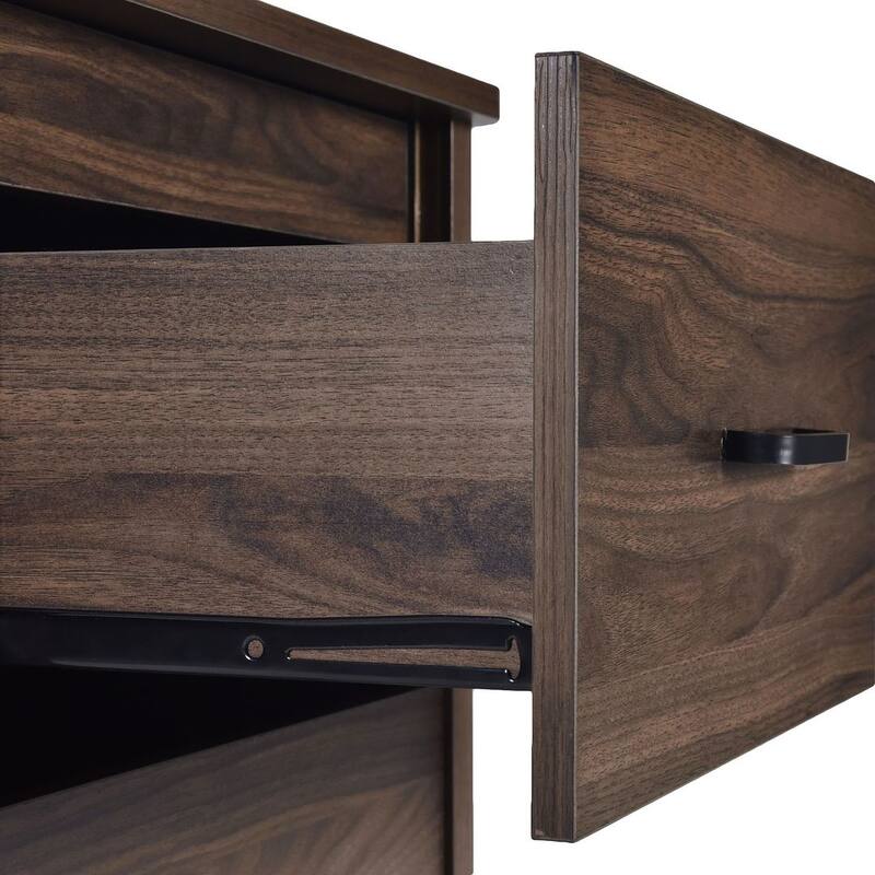 Modern Nightstand with 2 Drawers and Metal Handles by Christopher Knight Home