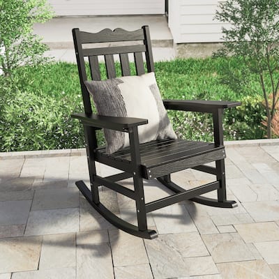 LIVOOSUN Patio Adirondack Chair Outdoor Plastic Rocking Chair