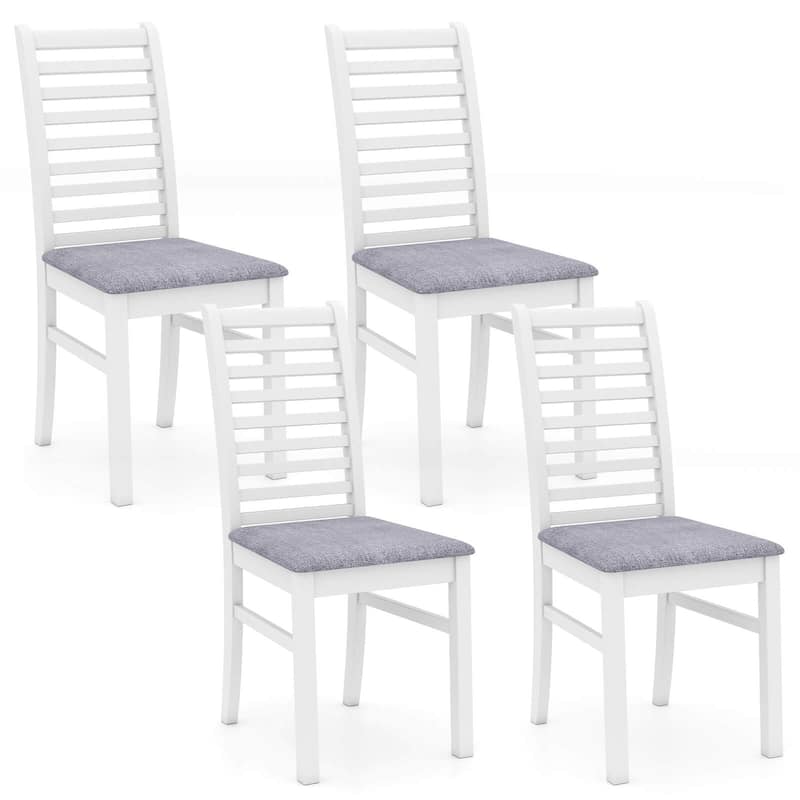 Costway Modern Dining Chair Set of 2/4 Kitchen Chair with Rubber Wood - See Details - White-4 PCS - Set of 4