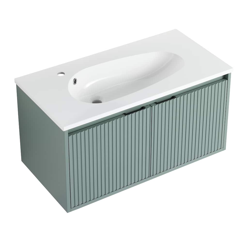 Topcraft Wall-Mounted Bathroom Vanity With Sink - 36"