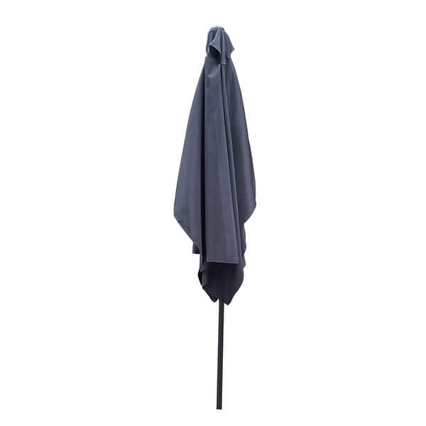 Anthracite 6 x 9 ft Waterproof Patio Umbrella with Tilt, Crank, Outdoor