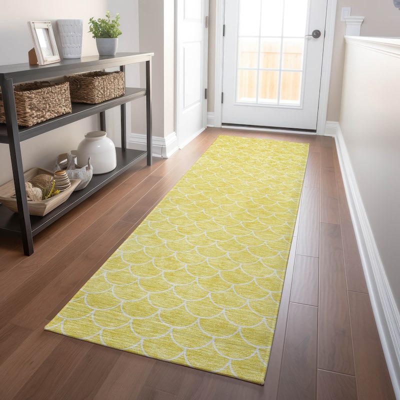 Machine Washable Indoor/ Outdoor Chantille Modern Geo Rug