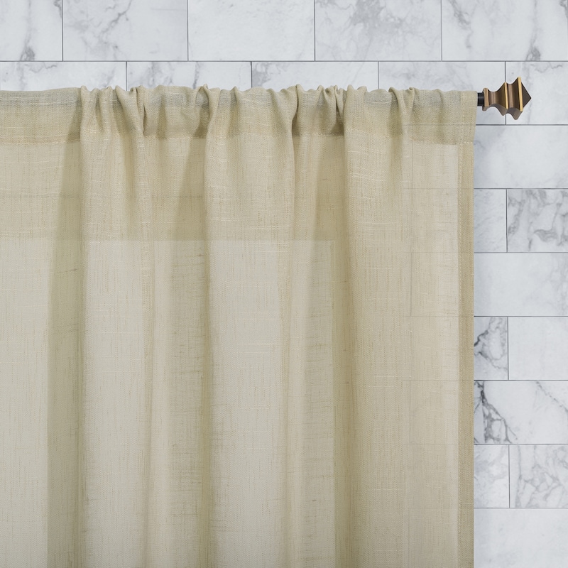 Archaeo Slub Textured Linen Blend Cafe Curtain Pair