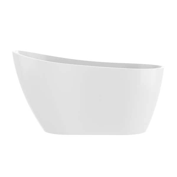 Vanity Art 55" X 28" White Acrylic Freestanding Bathtub