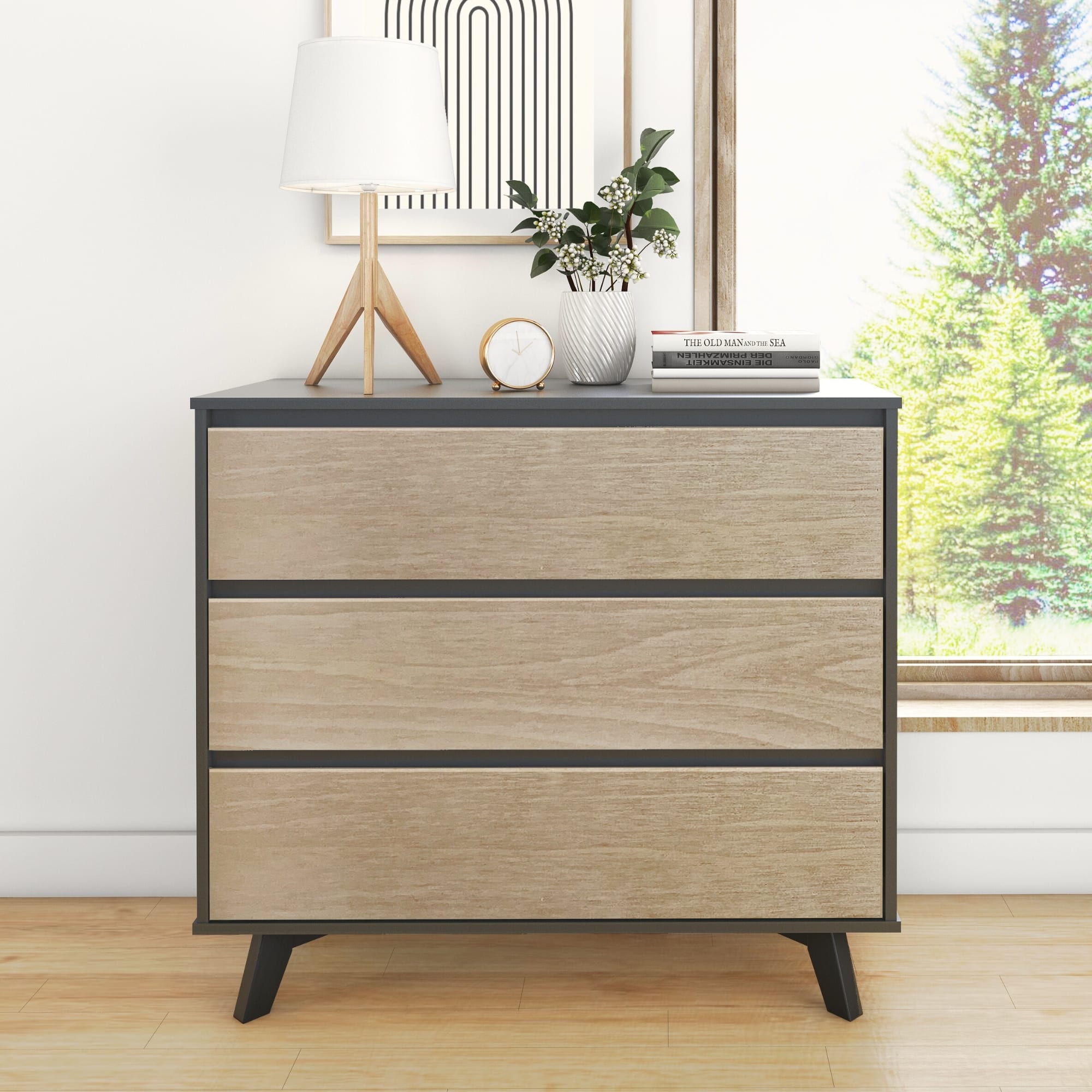 scandinavian dresser Ethnicraft Crafted with knot George Oliver Blonde 6-Drawer Dresser