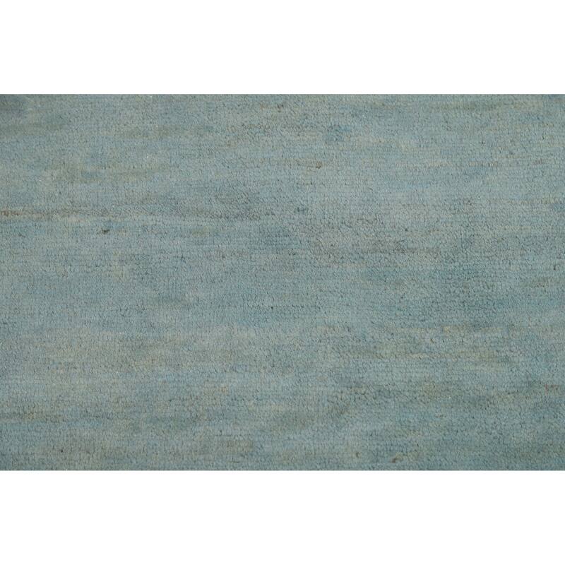 Light Blue Modern Gabbeh Oriental Rug Hand-Knotted Wool Carpet - 3'3" x 4'10"