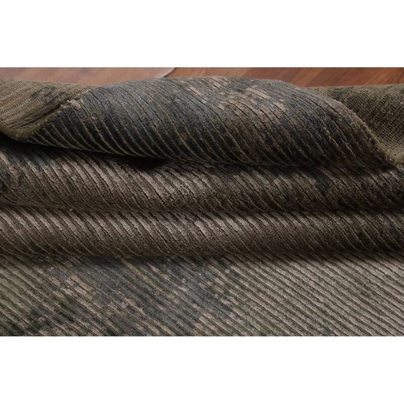 Striped / Abstract Oriental Area Rug Handmade Wool Carpet - 6'0"x 9'1"