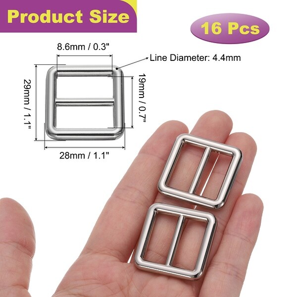 16Pack Slide Buckle Tri-Glide Slides Adjuster Webbing Strap