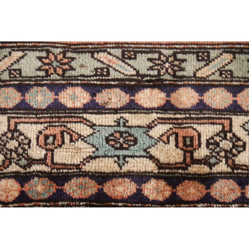 Geometric Ardebil Persian Vintage Area Rug Hand-knotted Wool Carpet - 4'9"x 10'0"