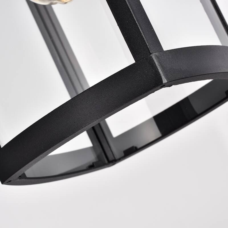 1-light Textured Black Outdoor Wall Lantern