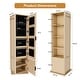 preview thumbnail 3 of 16, Anmytek 360 Rotating Jewelry Cabinet, Full Length Mirror Standing Storage Cabinet with Coat Rack and Open Shelves, Walnut