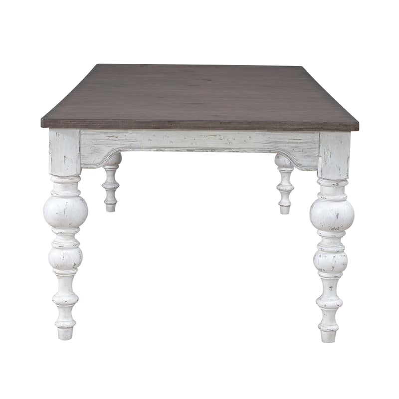 River Place Riverstone White & Tobacco Rectangular Table Dining Set