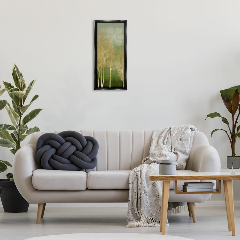 Stupell Minimal Gold Branches Framed Floater Canvas Wall Art Design By Kate Bennett