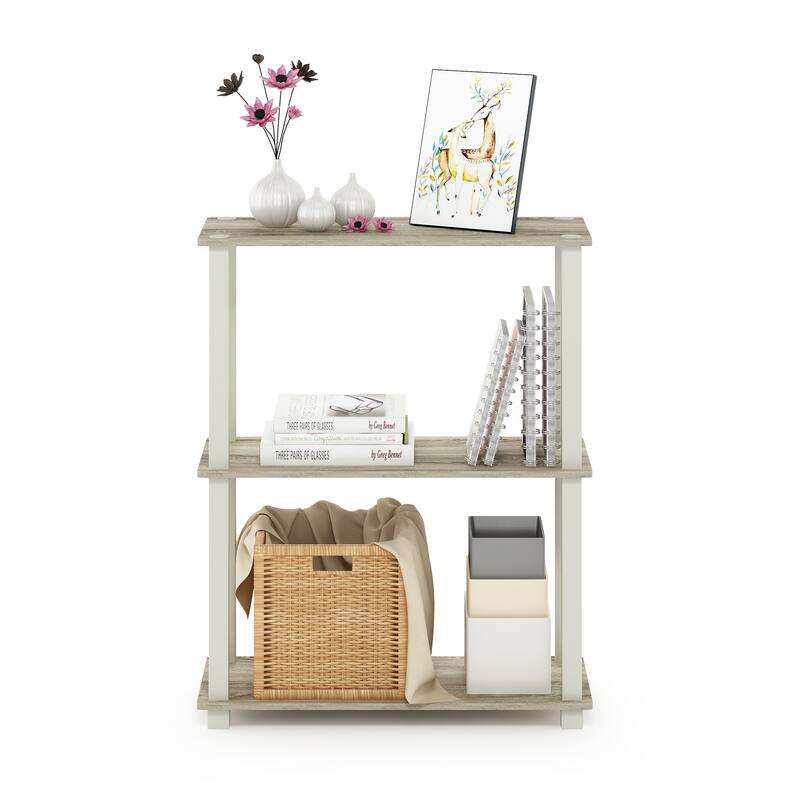 Porch & Den Buena Vista Compact Multipurpose Display Shelves - Sonoma Oak/White - 2 Shelf