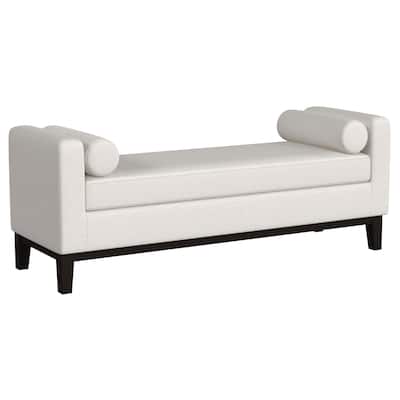 Rosie Upholstered Accent Bench with Armrests Vanilla - 64.25'' X 22.50'' X 25.25''