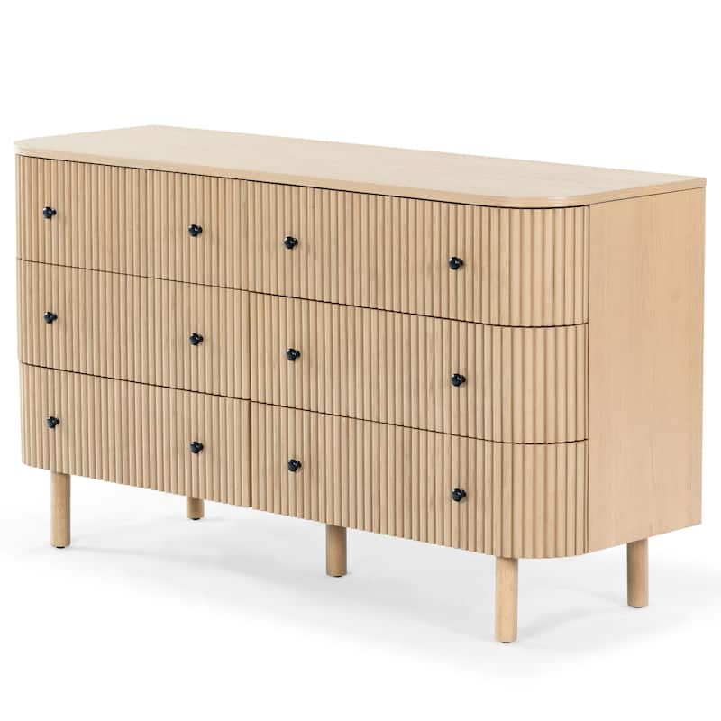 SAFAVIEH Couture Shelbie 6-Drawer Reeded Dresser