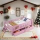 preview thumbnail 2 of 22, Solid Wood Platform Bed with Guardrail and 2 Drawers,Twin Size Kids Bed