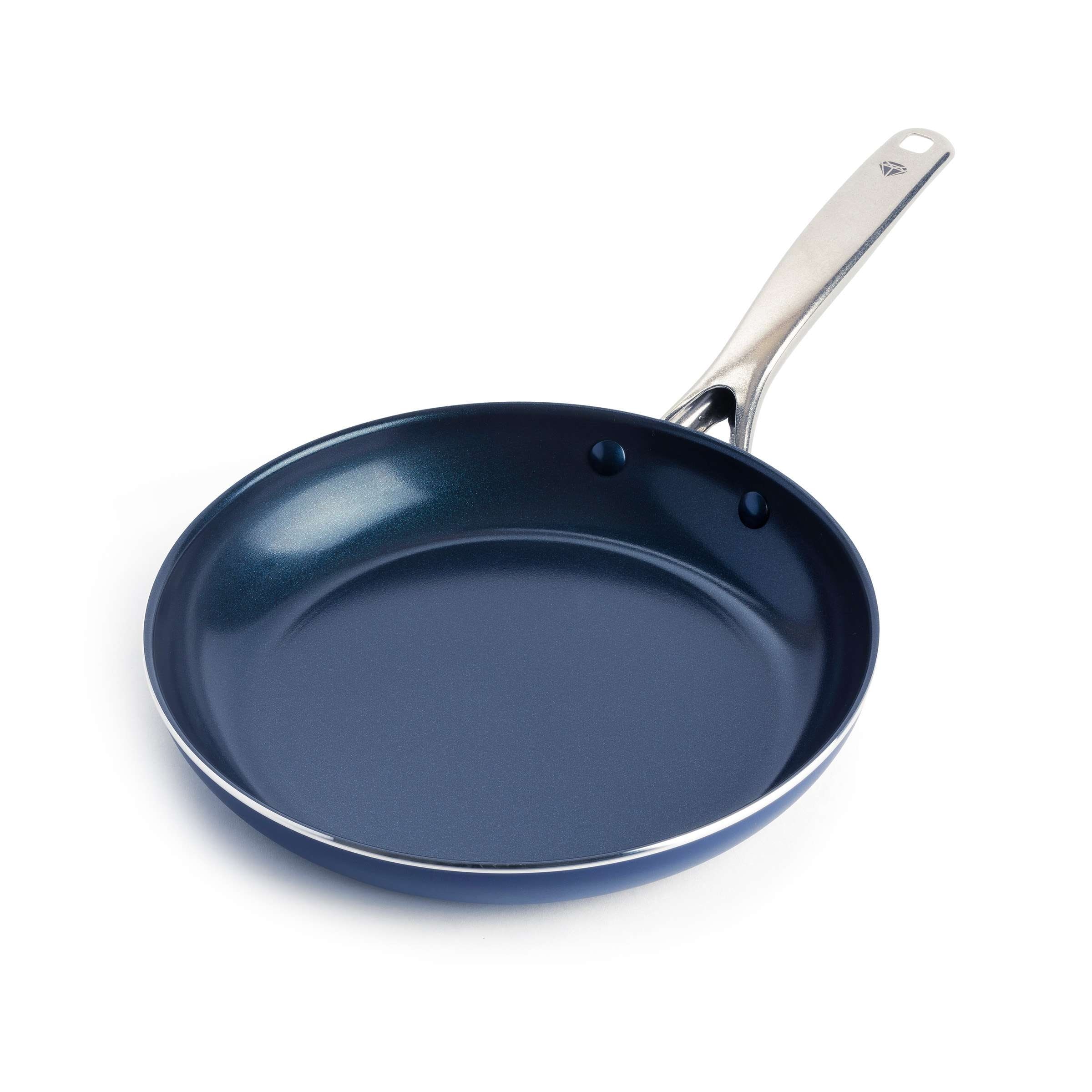 Blue Diamond Ceramic Nonstick 14 inch Open Frying Pan with Helper Handle