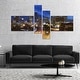 preview thumbnail 7 of 6, Designart 'Atlanta Skyline Twilight Blue Hour' Cityscape Canvas Print 60 in. wide x 32 in. high - 4 Panels