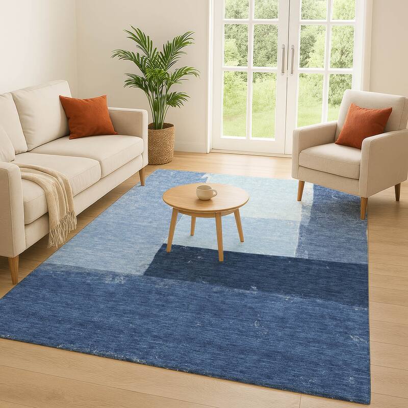 Machine Washable Indoor/ Outdoor Abstract Kraig Chantille Rug