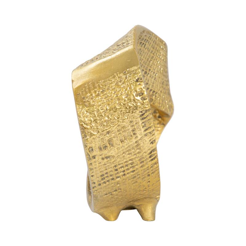 Sagebrook Home Metal Twisted Hammered Ring, Gold, Oval, Textured, Serenity Novelty Figurines