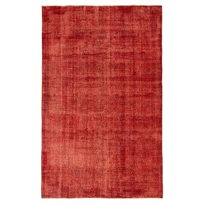 ECARPETGALLERY Hand-knotted Color Transition Dark Red Wool Rug - 5'11 x 10'1