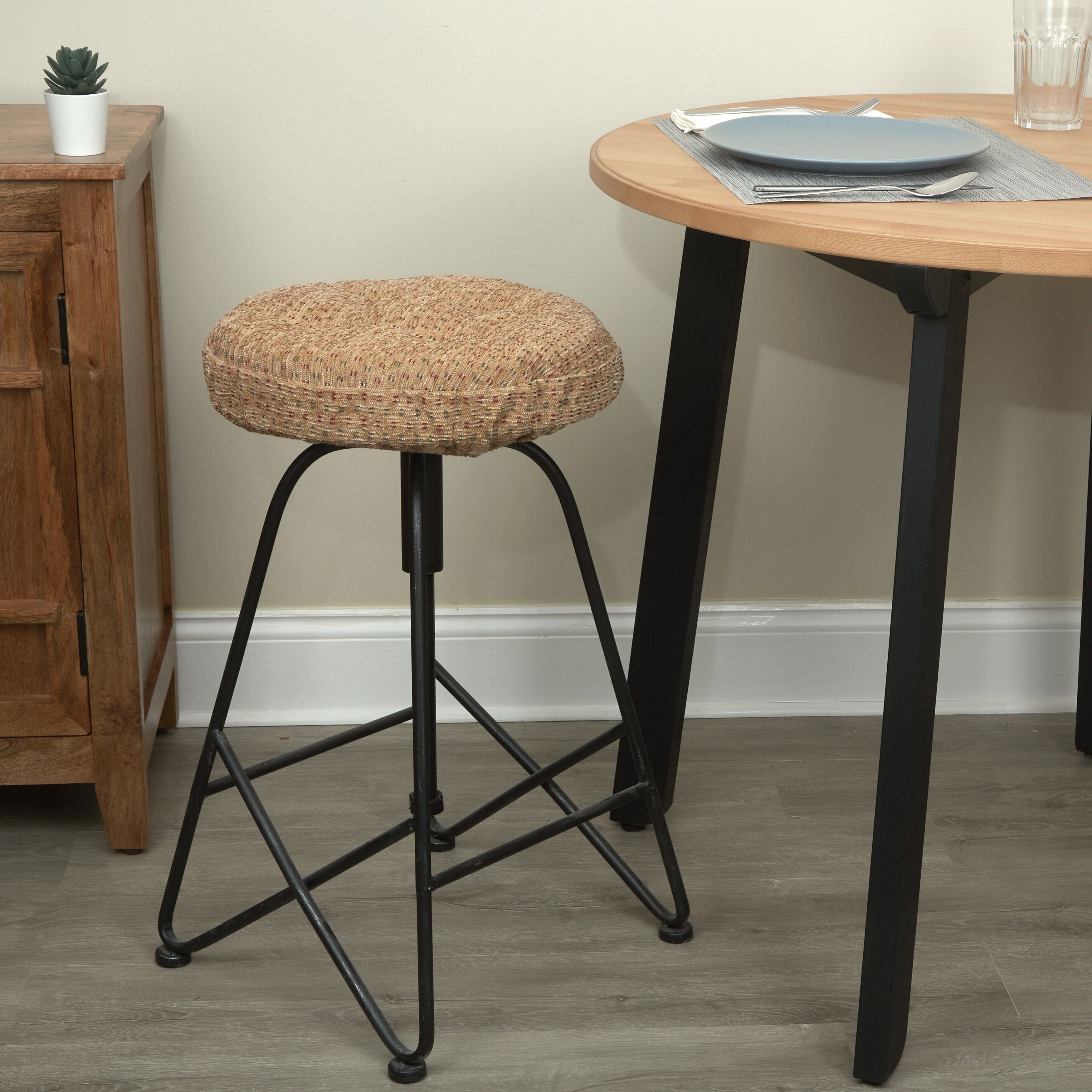 Klear Vu Non Slip Raindrops Tufted Barstool Cushion Set Set of 2