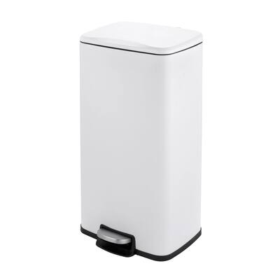 Innovaze 8 Gal./30 Liter Rectangular Matt White step-on Trash Can for kitchen