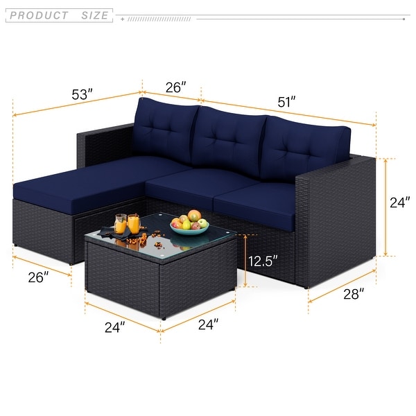 Wicker l shaped discount couch
