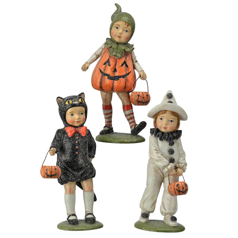 8" Resin Halloween Children Set of 3
